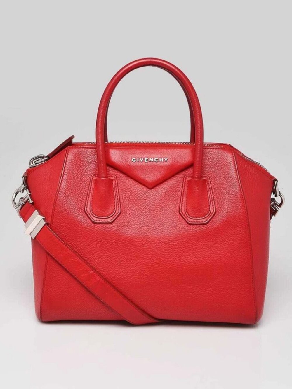Givenchy Red Sugar Goatskin Leather Small Antigona Bag